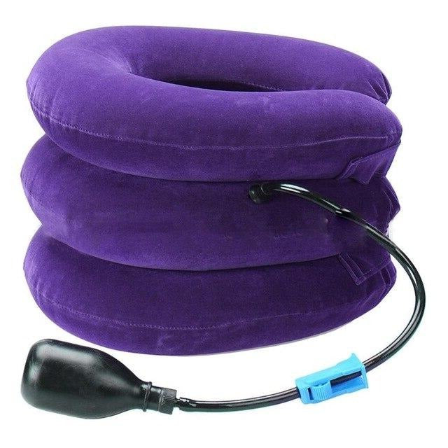 Inflatable Neck Collar with Hand Pump and Adjustable Support for 12-17in Neck