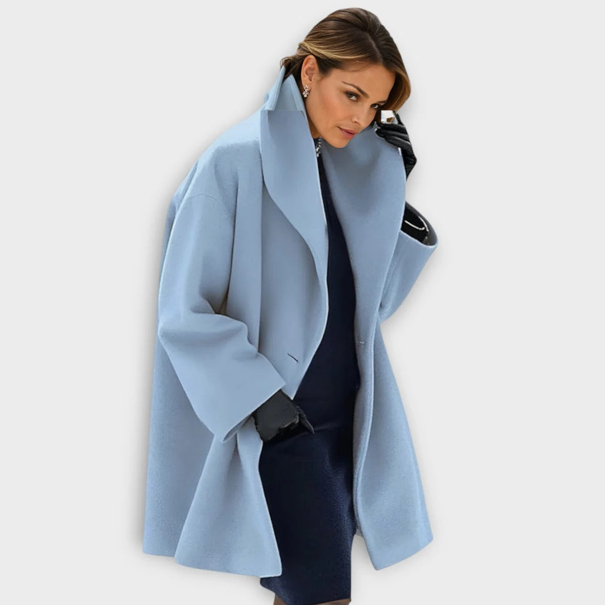 Womens Wool Blend Coat with Wind-Resistant Fabric and Soft Lining