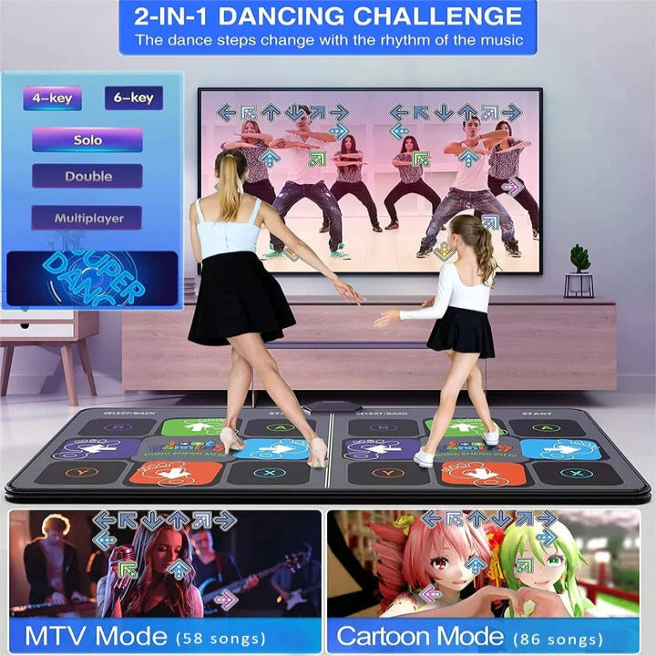 Kids Dance Mat Game with Two Wireless Controllers, Motion Camera, and 144 Dance Songs