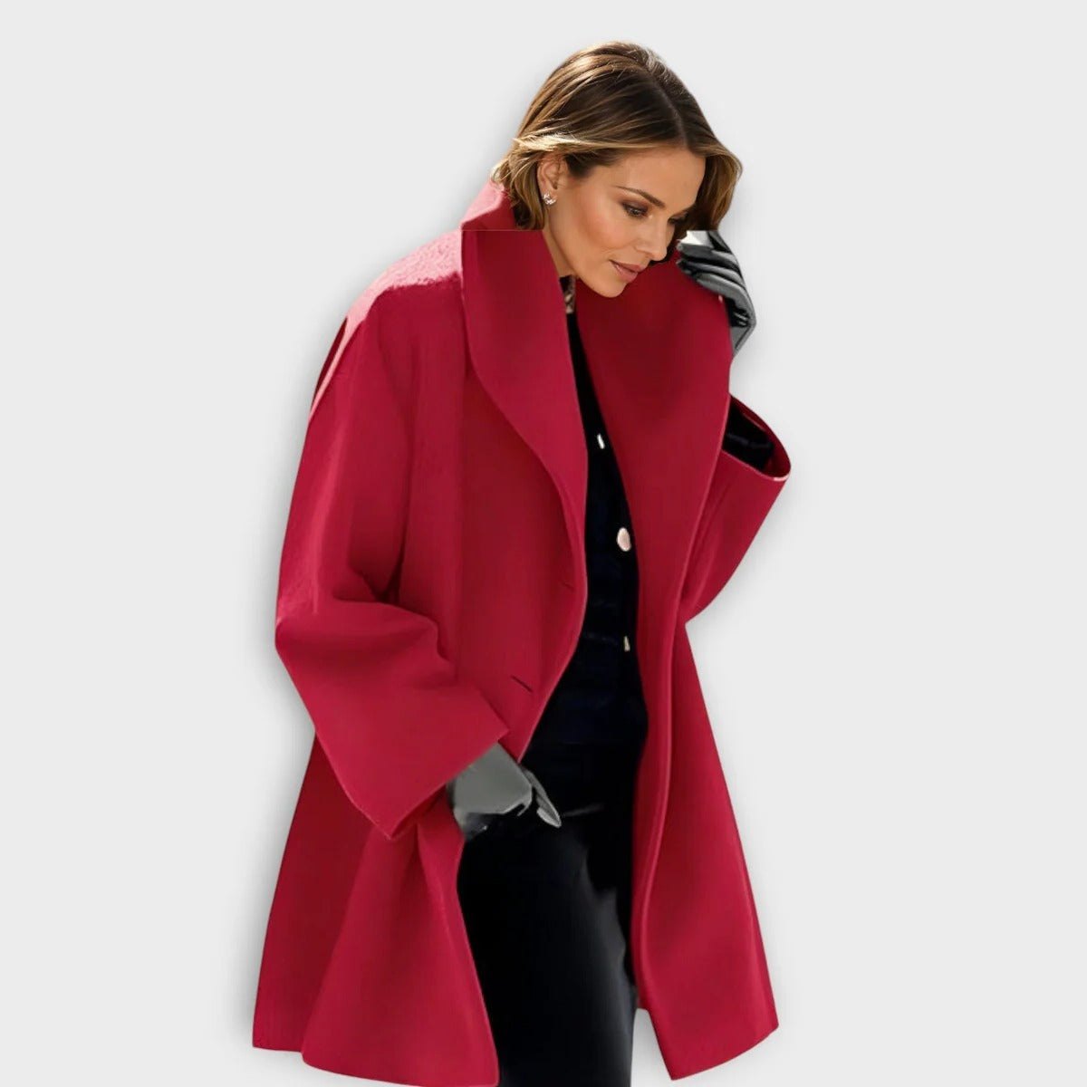 Womens Wool Blend Coat with Wind-Resistant Fabric and Soft Lining