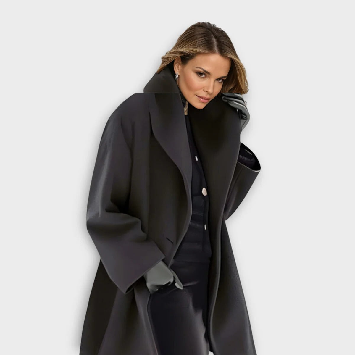 Womens Wool Blend Coat with Wind-Resistant Fabric and Soft Lining