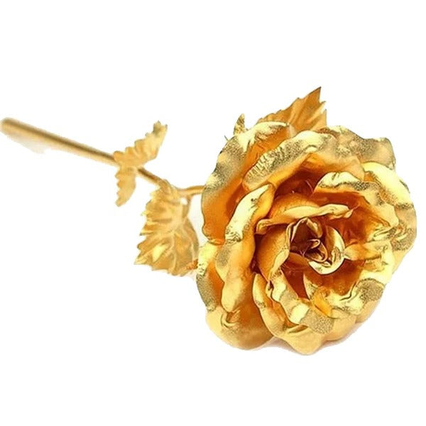 Preserved Real Rose with 24K Gold Plating and Gift Box, 11-12 Inches