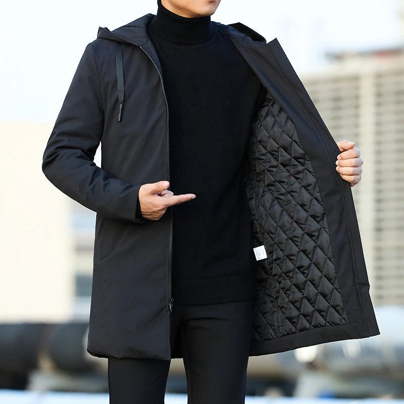 Waterproof Windproof Winter Parka with Insulating Lining and Adjustable Cut, Brown or Black