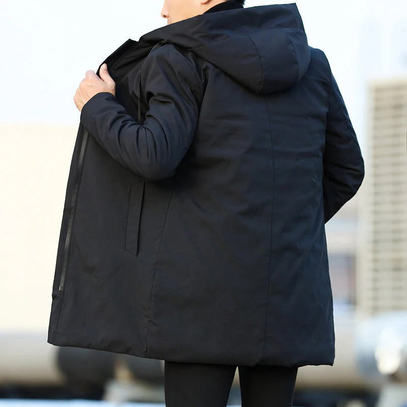 Waterproof Windproof Winter Parka with Insulating Lining and Adjustable Cut, Brown or Black