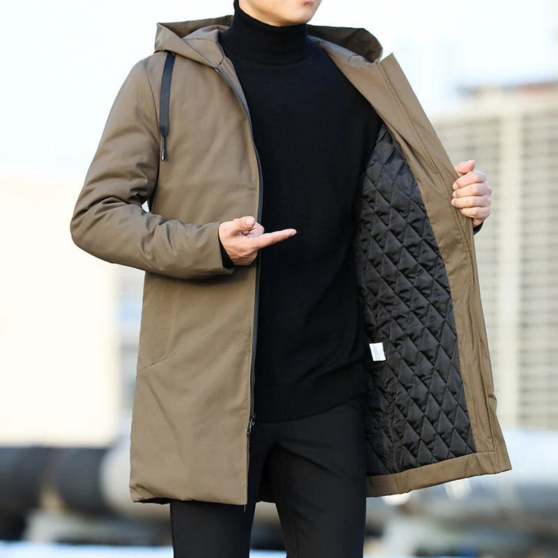 Waterproof Windproof Winter Parka with Insulating Lining and Adjustable Cut, Brown or Black