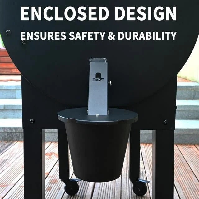 Grease Collector with Fitted Lid and Reusable Liner for Pellet Grills