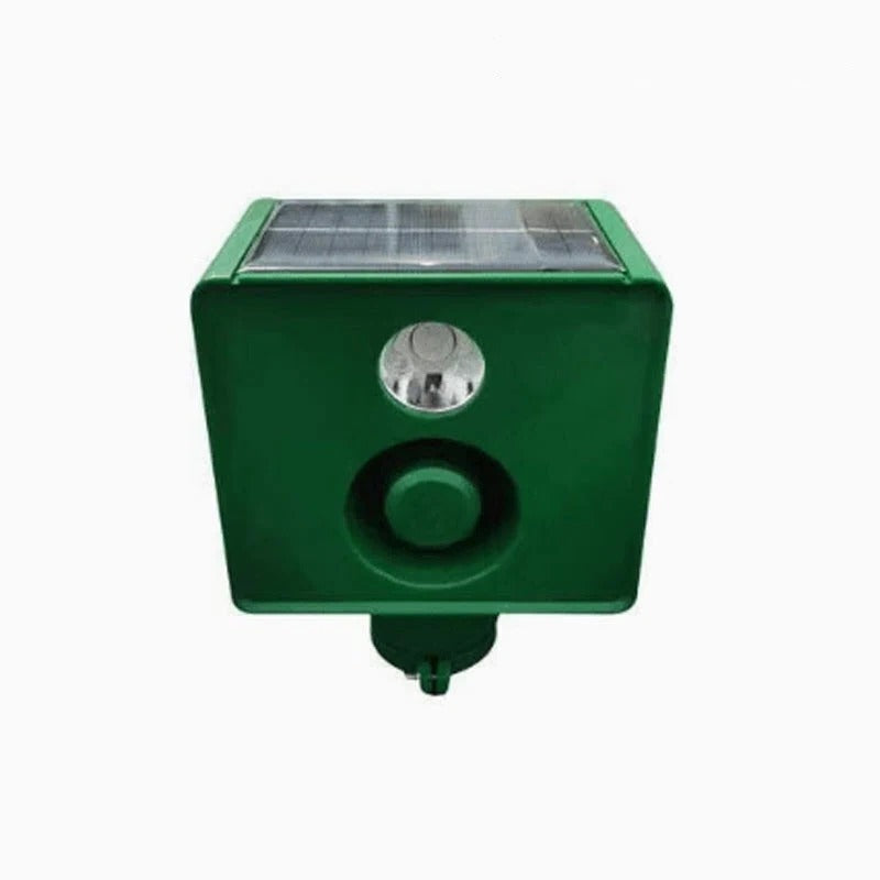 Solar Motion Activated Animal Deterrent with Dual Spotlights and Alarm