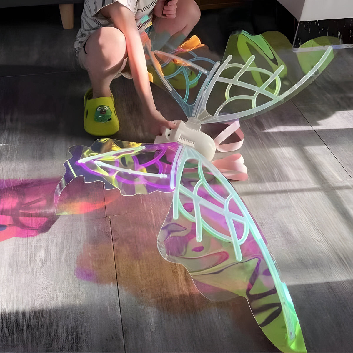 LED Butterfly Wings with Electric Flapping Motion and Lights for Kids and Adults