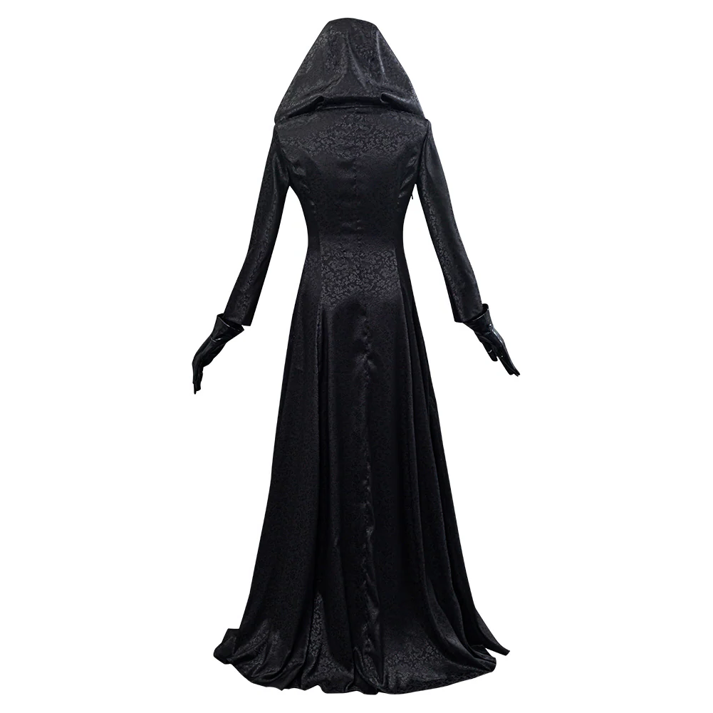 Vampire Lady Cosplay Costume with Jacquard Coat and Dress, Tattoo Stickers