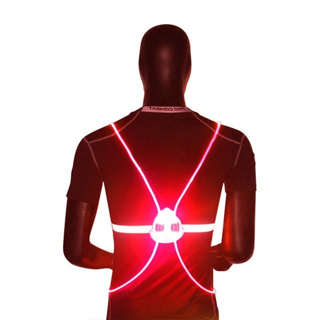 Fiber Optic Safety Vest with 360 LED Visibility and Three Light Modes