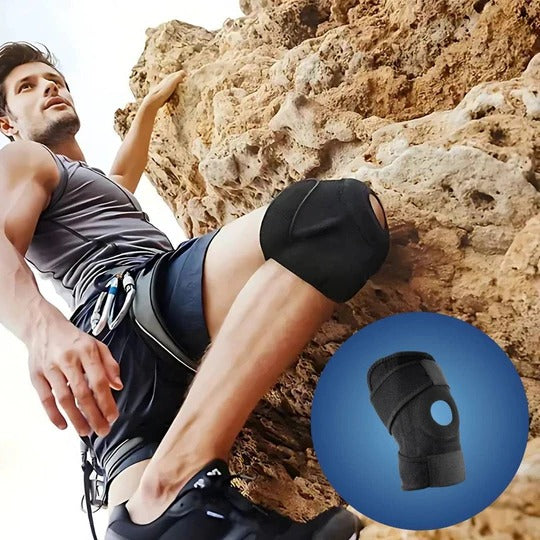 Adjustable Compression Knee Brace with Side Stabilizers and Neoprene Padding