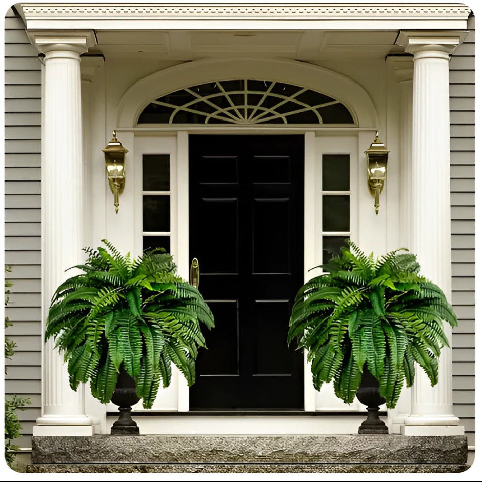 Artificial Boston Fern with 18 Branches and UV Resistant Plastic, 27.5in Spread
