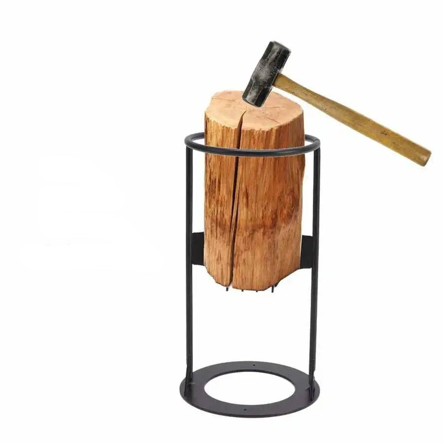 Manual Cast Iron Log Splitter with Wedge Design and Stable Base