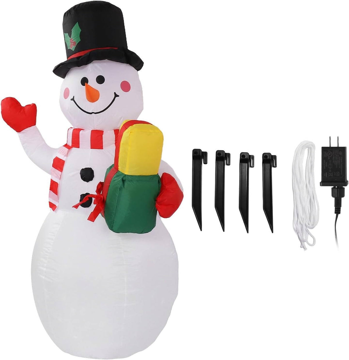Inflatable Snowman Decoration with Rotating LED Lights and Electric Fan, 5 Feet All Vera Mart