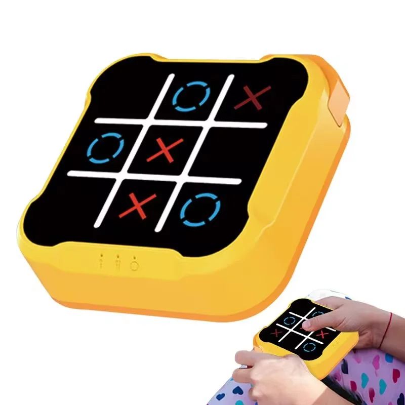 Handheld Electronic Tic Tac Toe Game with Multiple Play Modes for Kids and Travel