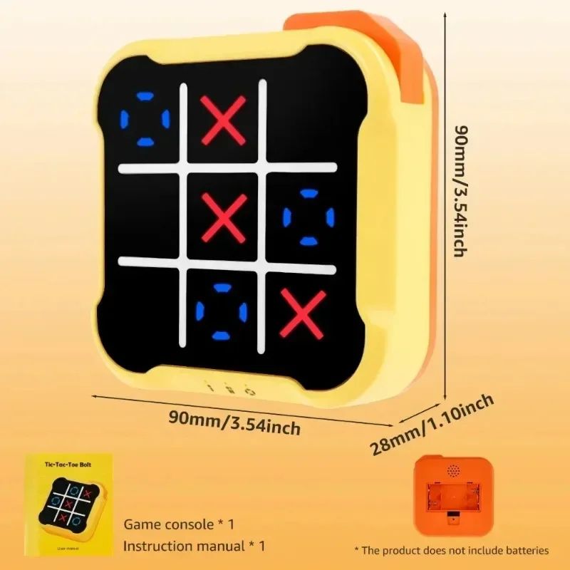 Handheld Electronic Tic Tac Toe Game with Multiple Play Modes for Kids and Travel
