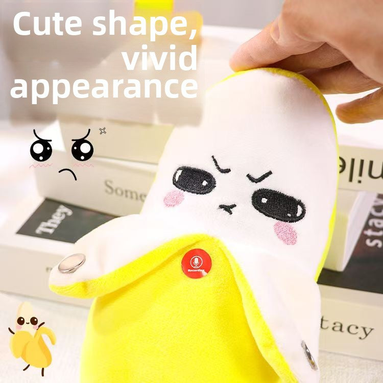 Banana Shaped Plush Toy with Touch Sensor Sounds for Kids and Family Fun