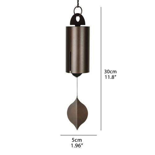 Wind Activated Steel Bell with Dual Resonance Chamber and Ash Wood Clapper