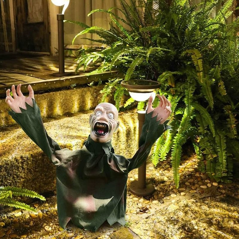Sound Activated Hanging Ghost Prop with Swaying Motion and Red Eye Lights