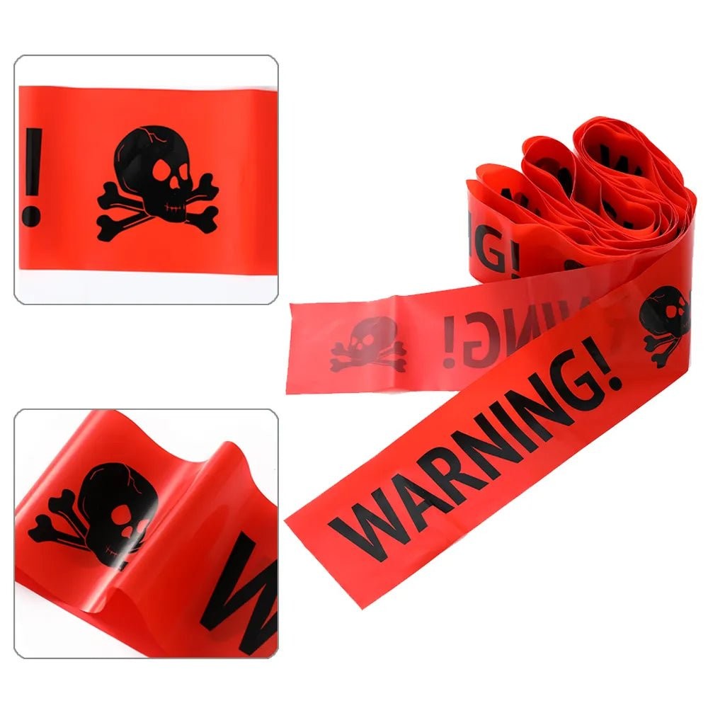 Halloween Caution Tape Rolls with Yellow and Black Warning Print, 16.4ft