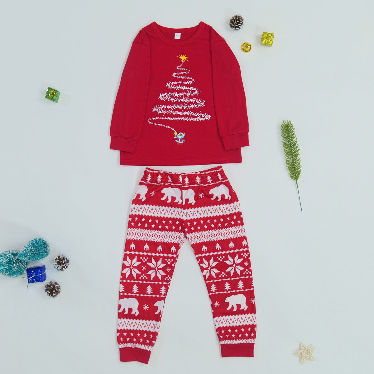 Matching Christmas Pajamas for Family Coordinating Sets with Reindeer Print