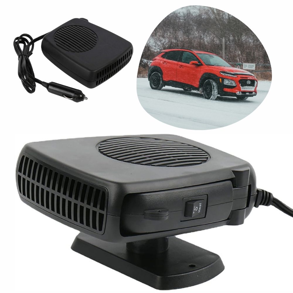 Ceramic Car Heater Fan with Dual Mode Operation and Extended Cable for 12V Vehicles