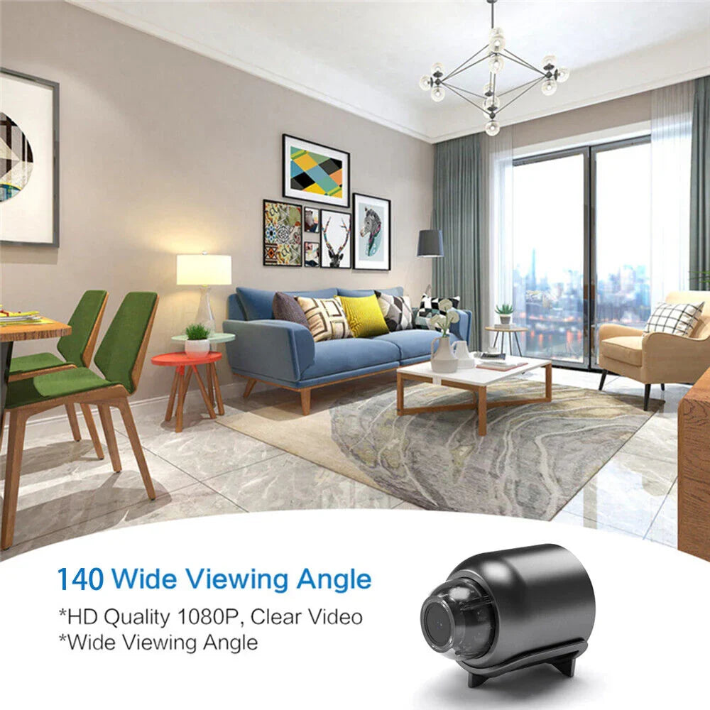 Compact Home Security Camera with 1080P Live Viewing and Infrared Night Vision