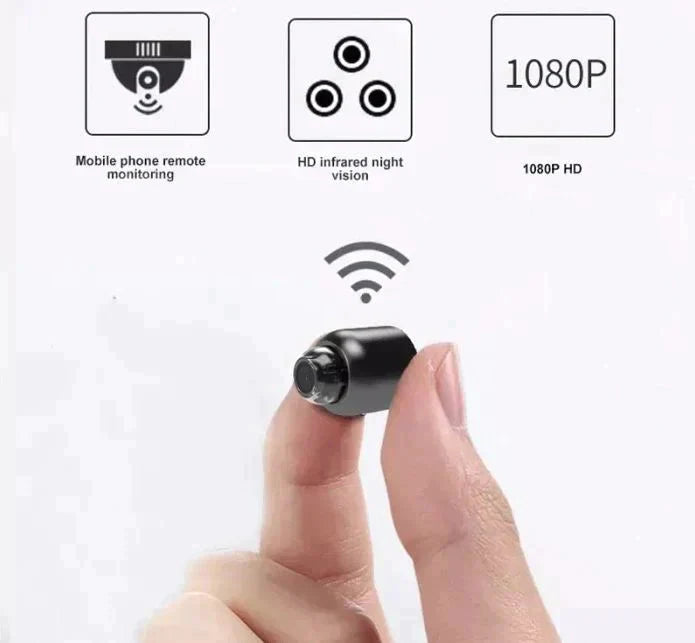 Compact Home Security Camera with 1080P Live Viewing and Infrared Night Vision