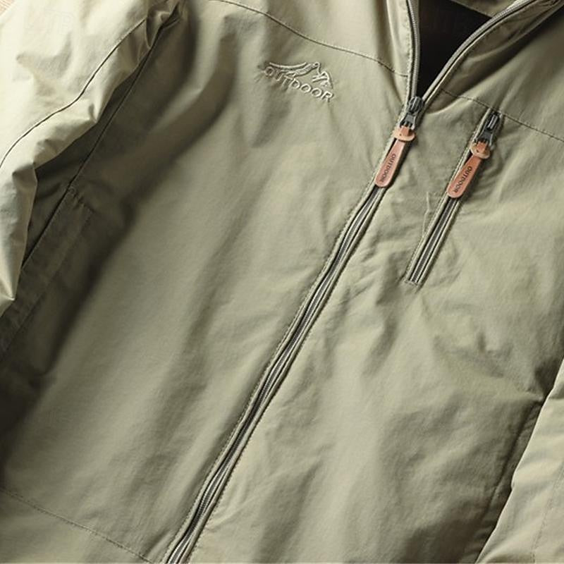 Full Zip Hooded Jacket with Insulated Lining and Adjustable Drawstring, Weather Resistant