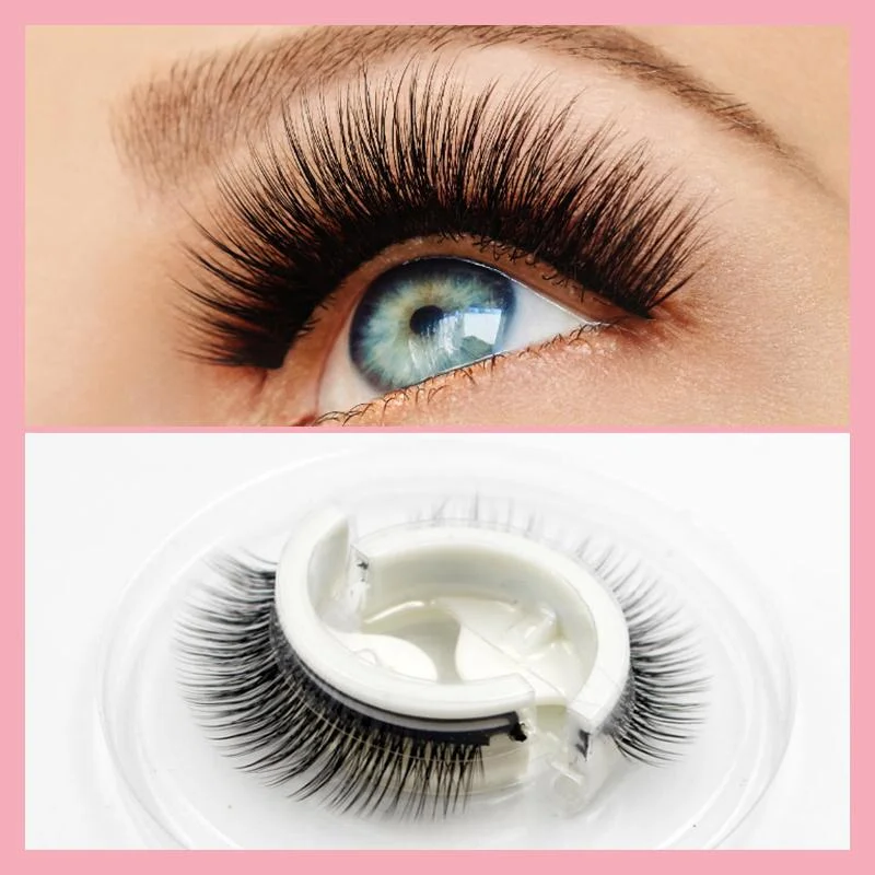 Self-Adhesive Eyelashes with Replacement Strips, Reusable Synthetic Fiber