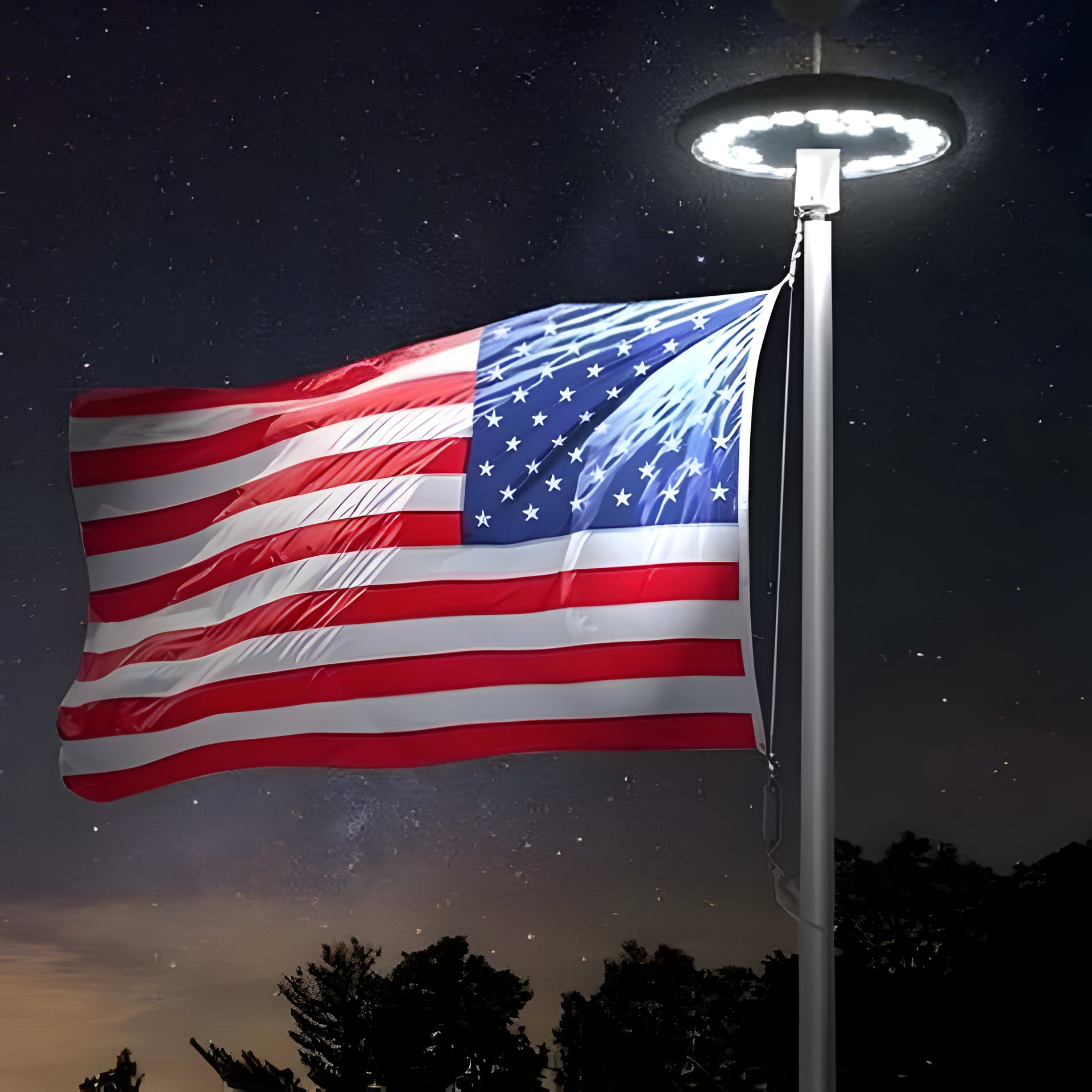Solar Flagpole Light with 26 LED and Automatic Dusk to Dawn Operation