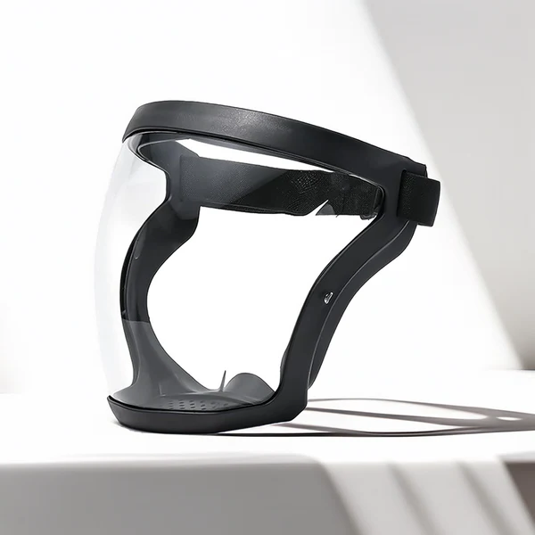 Polycarbonate Face Shield with Anti-Fog Coating and Adjustable Elastic Band