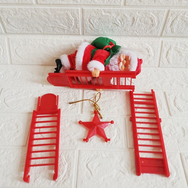 Animated Musical Climbing Santa with LED Ladder and 15 Holiday Songs