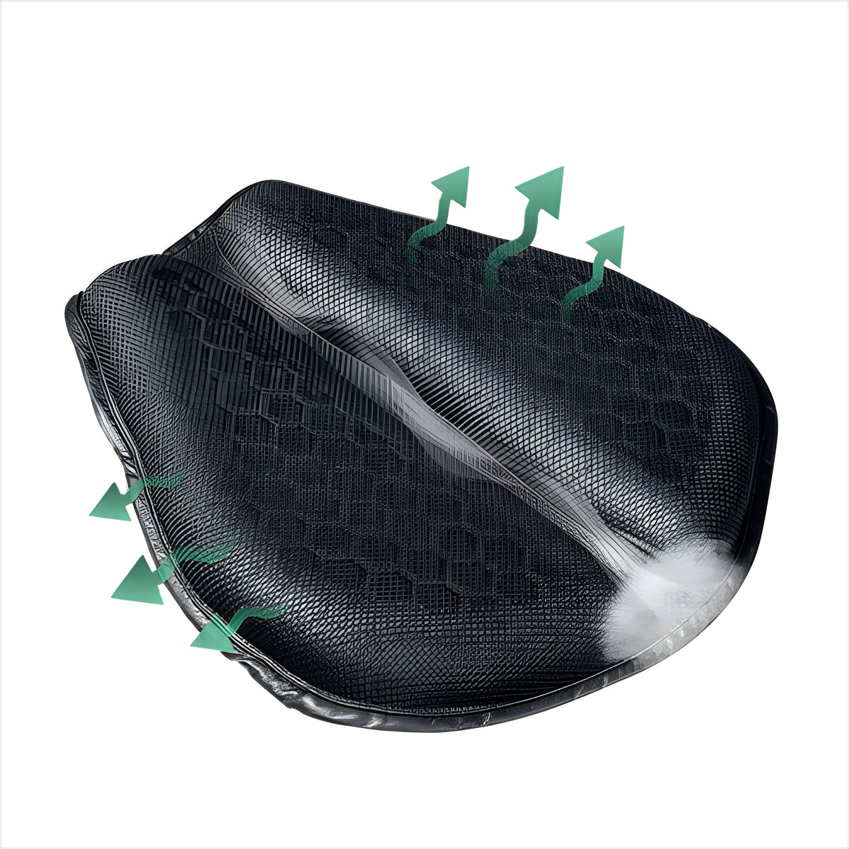 Motorcycle Seat Cushion with Gel Core and Petal Design, Dual Strap Attachment