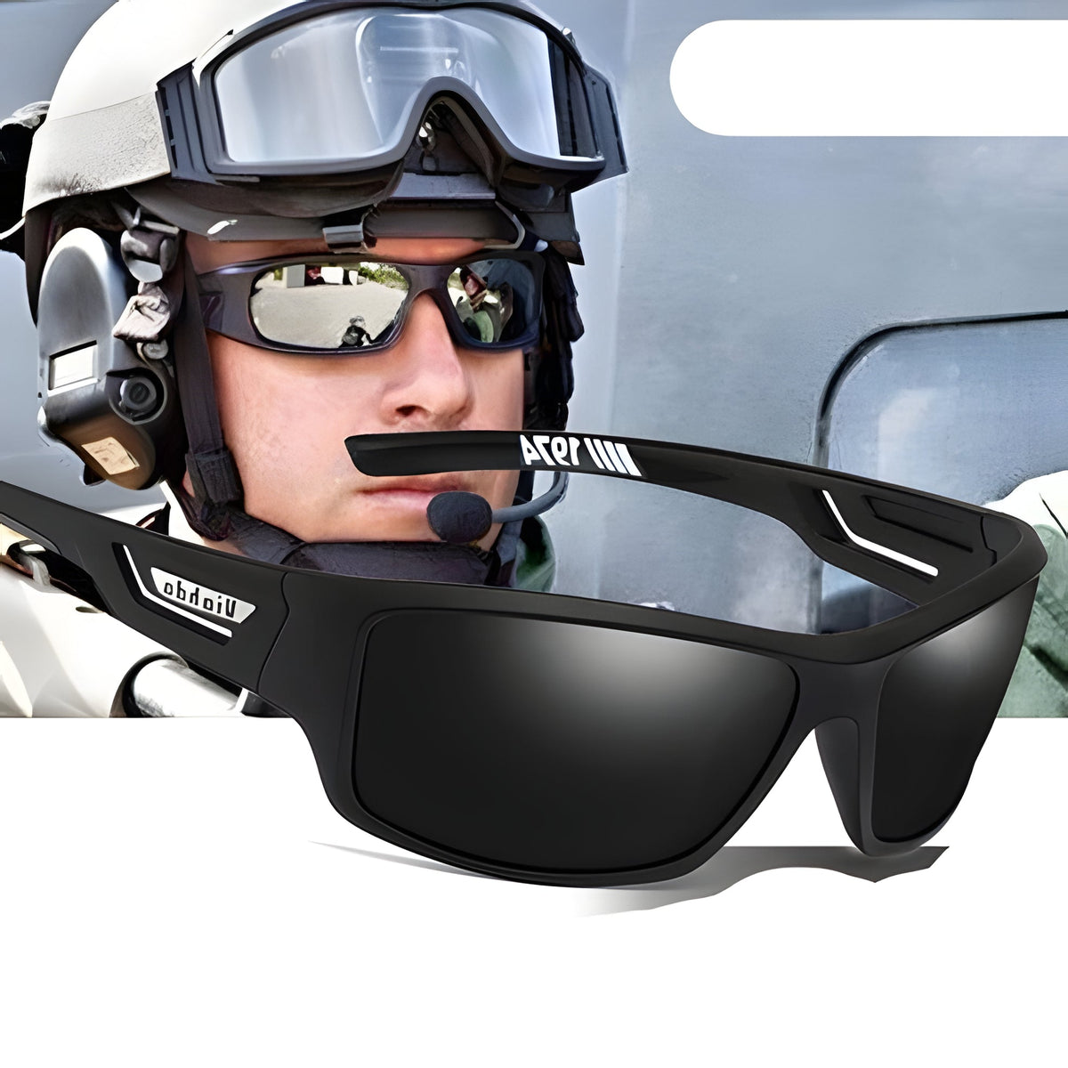 Photochromic Tactical Sunglasses with Anti-Glare Coating and Polycarbonate Frame