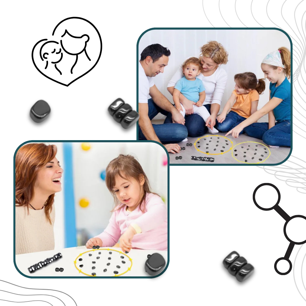 Magnetic Placement Game with Adjustable Rope Boundary and Storage Bag
