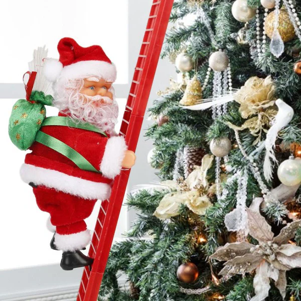 Animated Musical Climbing Santa with LED Ladder and 15 Holiday Songs