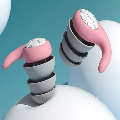 Reusable Silicone Earplugs with Contoured Ear Fit and Storage Case