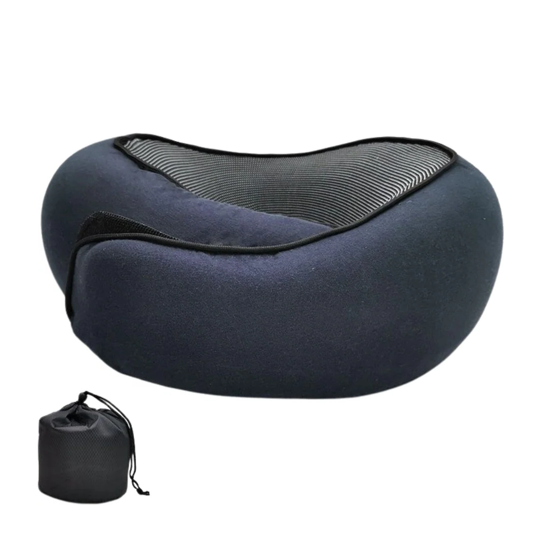 Neck Support Pillow with Snap Closure and Sleep Mask, Travel Kit