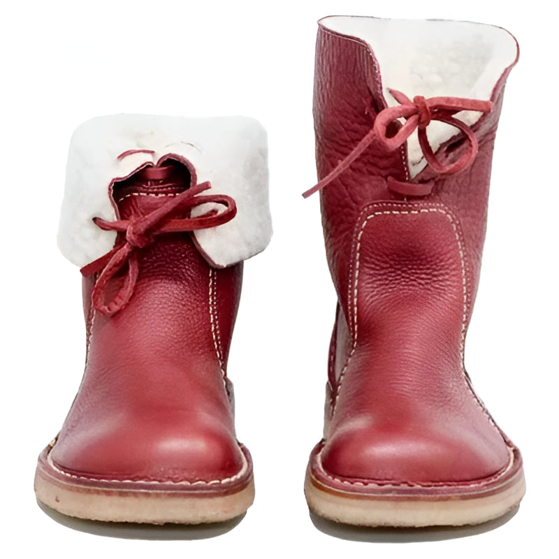 Winter Boots with Wool Lining and Natural Rubber Sole, Lace Closure