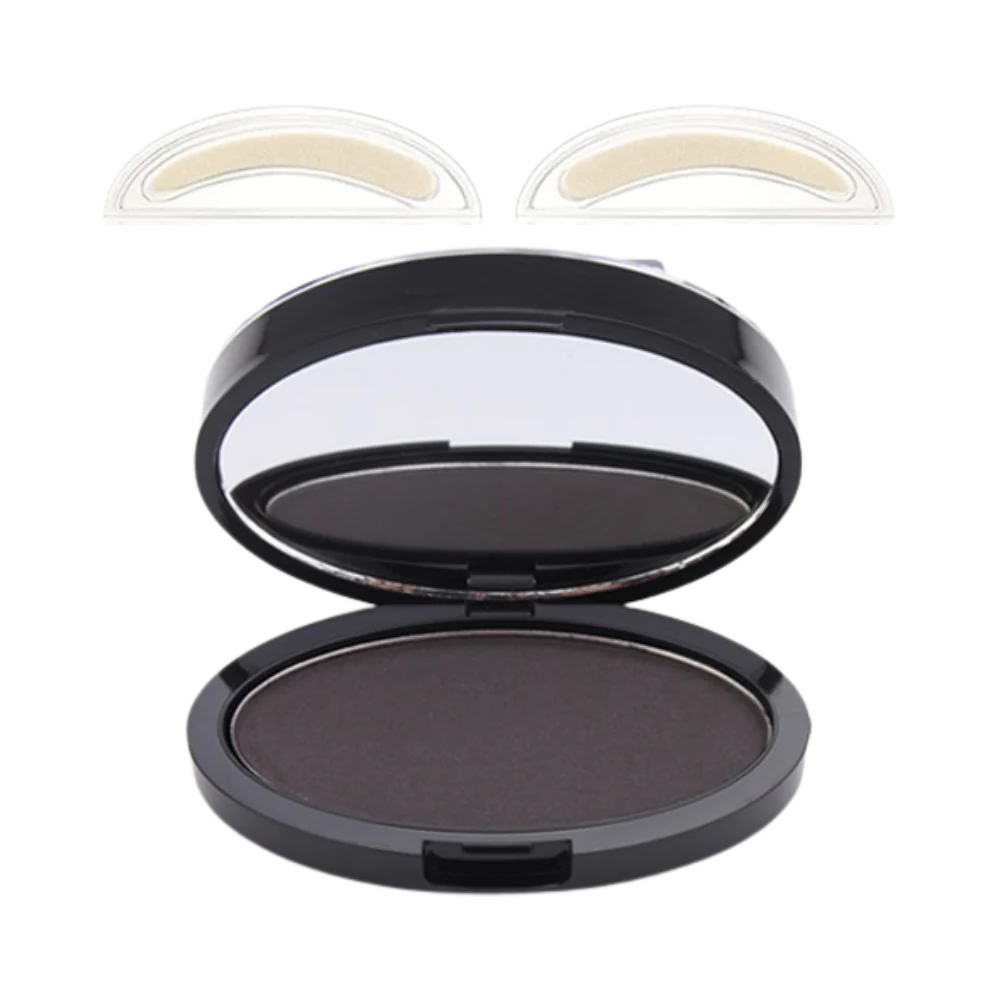 Eyebrow Stamp with Dual Shaped Stamps and Sponge Applicator, Waterproof Powder