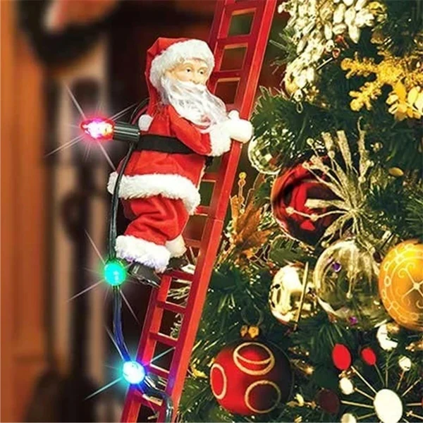 Animated Musical Climbing Santa with LED Ladder and 15 Holiday Songs