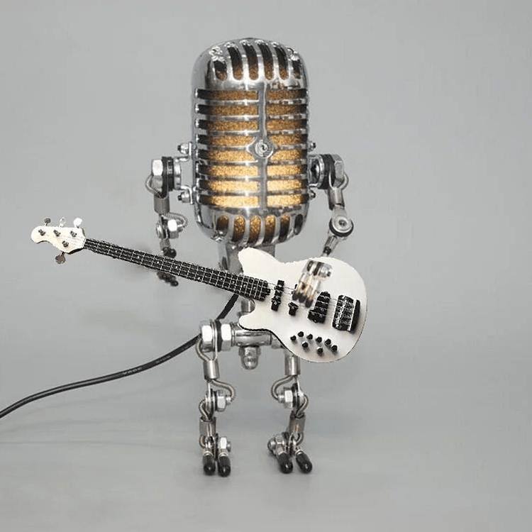 Articulated Metal Robot Lamp with Adjustable Limbs and LED Bulb - Alverraliving