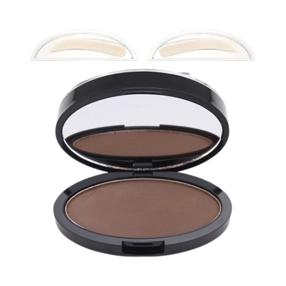 Eyebrow Stamp with Dual Shaped Stamps and Sponge Applicator, Waterproof Powder