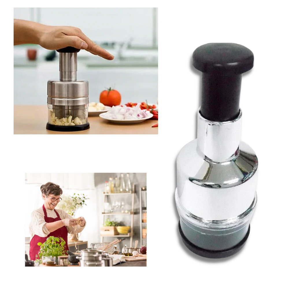 Manual Vegetable Chopper with Stainless Steel Blades and Disassembling Design