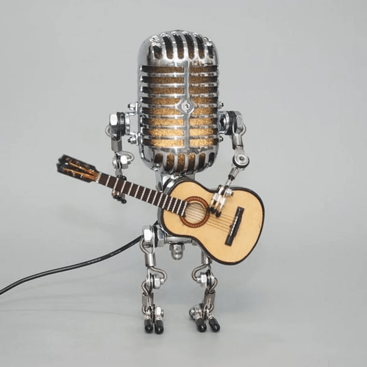 Articulated Metal Robot Lamp with Adjustable Limbs and LED Bulb - Alverraliving