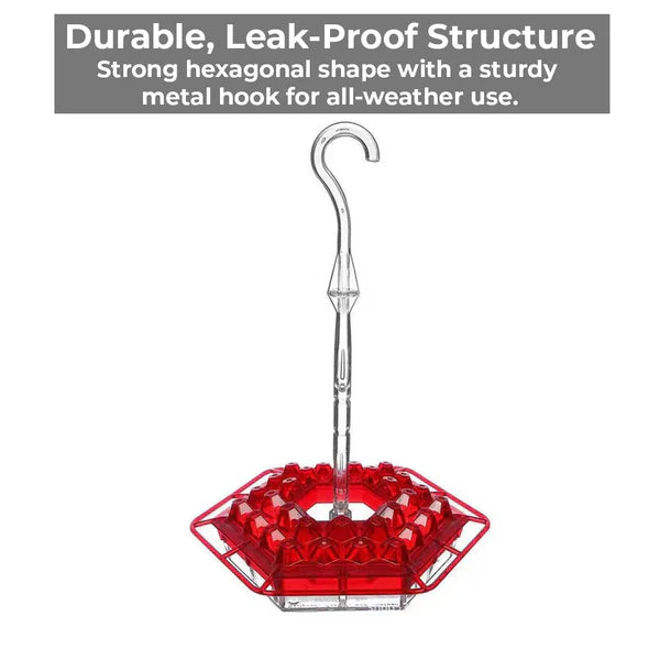 Hummingbird Feeder with 30 Flower Shaped Ports and Built In Ant Moat