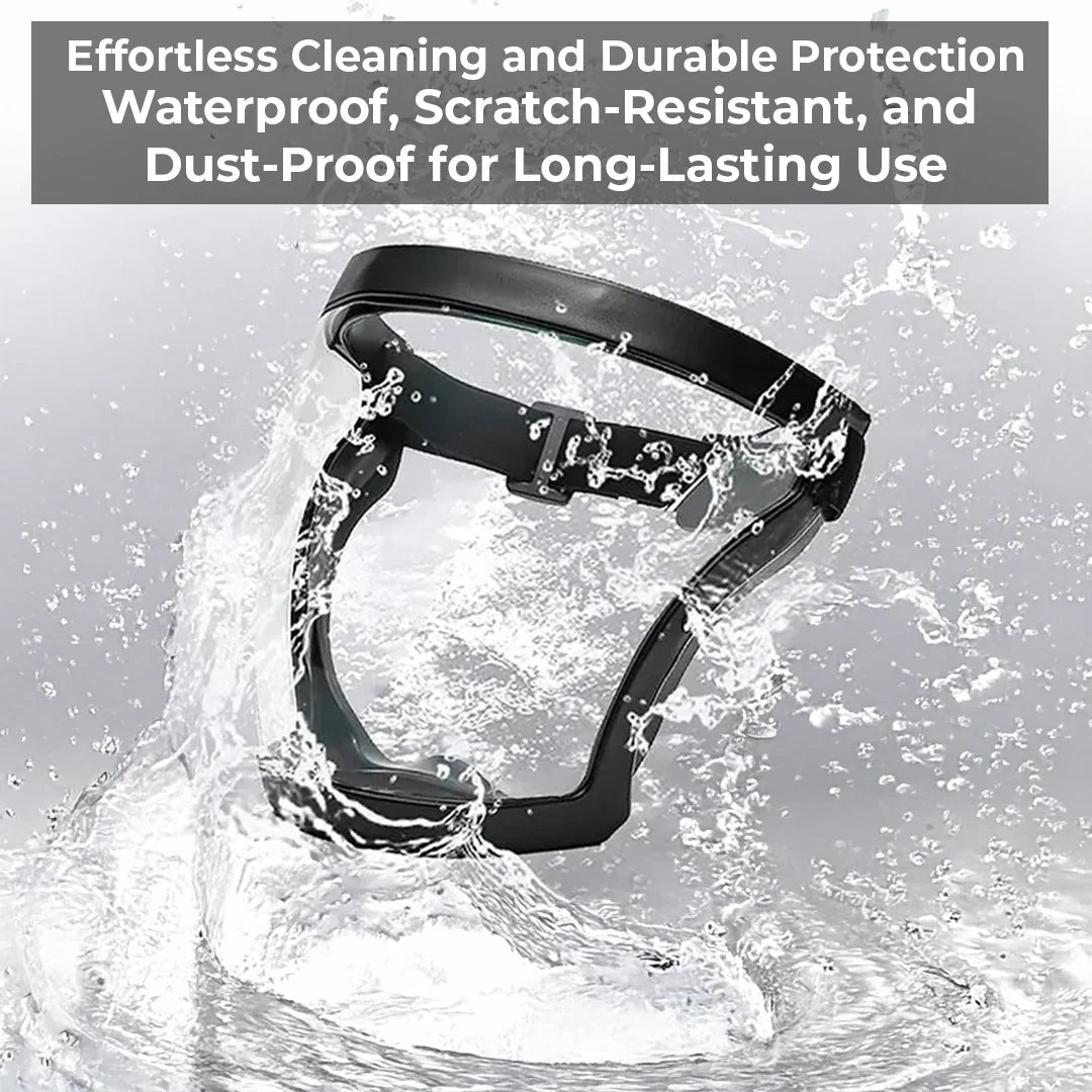 Polycarbonate Face Shield with Anti-Fog Coating and Adjustable Elastic Band