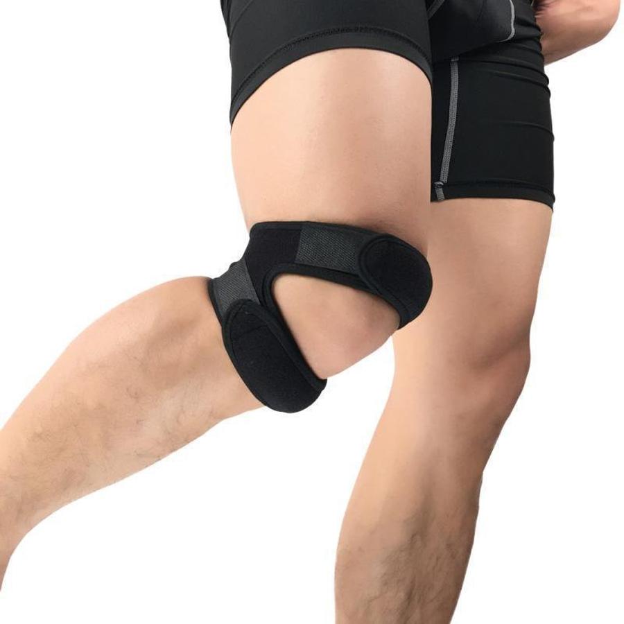 Dual Band Knee Support with Silicone Compression Pads and Adjustable Straps