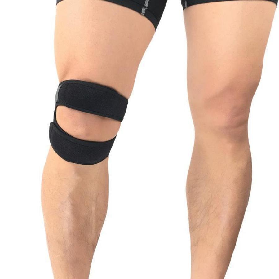 Dual Band Knee Support with Silicone Compression Pads and Adjustable Straps